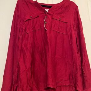 NWT dress barn long sleeve blouse size large